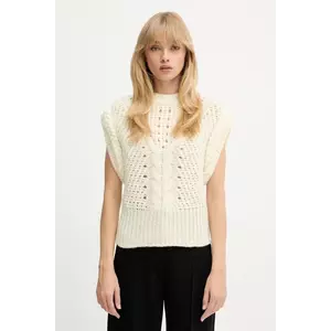 BOSS Orange vestă din amestec de lână culoarea bej, 50549310 imagine