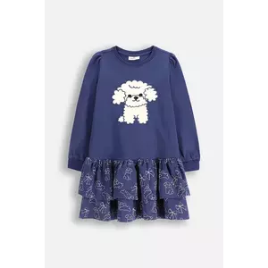 Coccodrillo rochie de bumbac pentru copii culoarea bleumarin, mini, evazați, FROSTING PUDDLE GIRL KIDS imagine
