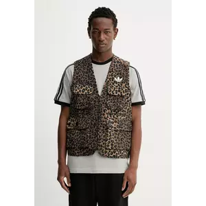 adidas Originals vestă Graphic Reg Vst culoarea maro, de tranzitie, JV7557 imagine