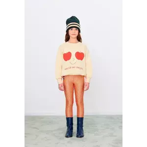 Tinycottons leggins copii STRIPES SHINY LEGGINGS culoarea portocaliu, cu imprimeu, AW25-331 imagine