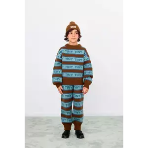 Tinycottons pantaloni de trening pentru copii TINY PANT culoarea maro, cu imprimeu, AW25-123 imagine