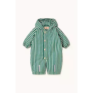 Tinycottons combinezon bebe STRIPES SNOW ONE-PIECE culoarea verde, AW25-054 imagine