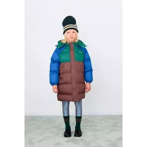 Tinycottons geacă copii COLOR BLOCK PADDED JACKET culoarea maro, AW25-141 imagine