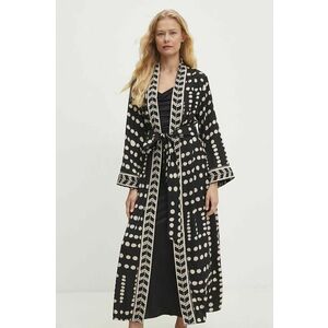 Answear Lab kimono culoarea negru, desfacut, modelator imagine