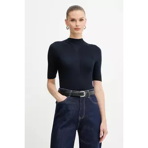 BOSS tricou de lână culoarea bleumarin, cu turtleneck, 50542885 imagine