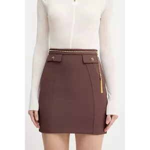 Elisabetta Franchi fustă culoarea maro, mini, drept, GO14857E2 imagine