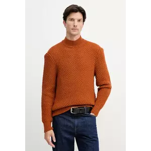 BOSS pulover de lână culoarea portocaliu, cu turtleneck, 50550008 imagine