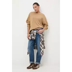 Medicine longsleeve din bumbac culoarea bej imagine