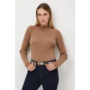 Medicine pulover culoarea bej, cu turtleneck imagine