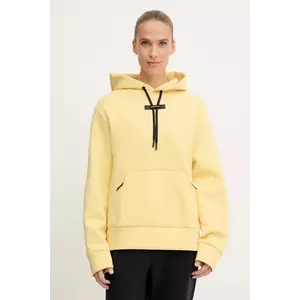 On bluză Focus Tech culoarea galben, cu glugă, uni, 1WF30363537 imagine