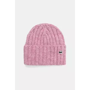 Karl Lagerfeld căciulă din amestec de lână culoarea roz, A4W33109 imagine