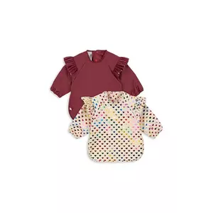 Konges Sløjd salopetă pentru bebelusi 2 PACK GLITTER DINNER BIB WITH SLEEVES AND FRILL 2-pack KS103640 imagine