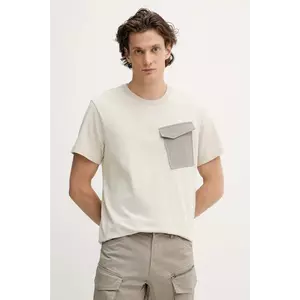G-Star tricou din bumbac culoarea bej, uni, D26844.C784 imagine