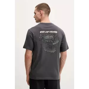 The North Face tricou din bumbac Powder Days culoarea gri, cu imprimeu, NF0A8E4D0C51 imagine