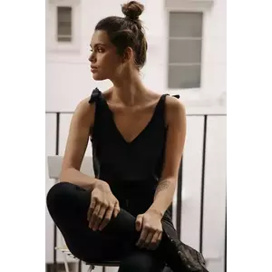 MUUV. top din bumbac culoarea negru, cu spate descoperit, 0 imagine