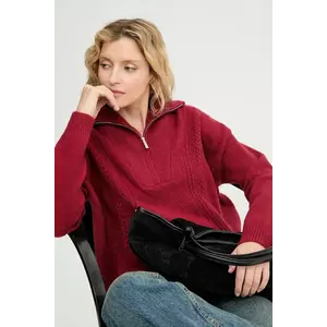 Answear.LAB pulover de cașmir culoarea rosu, cu guler imagine