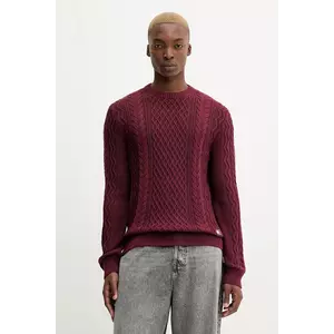 Tommy Jeans pulover de bumbac culoarea bordo, light, DM0DM22101 imagine