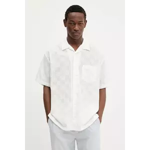 Vans cămașă din bumbac culoarea bej, relaxed, VN000M1FFS81 imagine