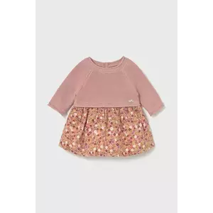 Mayoral Newborn rochie din bumbac pentru bebeluși culoarea roz, mini, evazați, 2821 imagine
