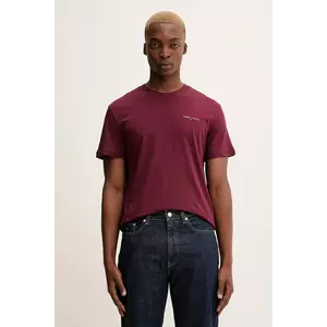 Tommy Jeans tricou din bumbac culoarea bordo, cu imprimeu, DM0DM21780 imagine