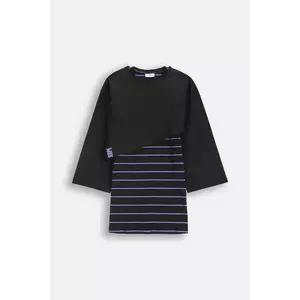 Coccodrillo rochie de bumbac pentru copii culoarea negru, mini, drept, RAVE GIRL JUNIOR imagine