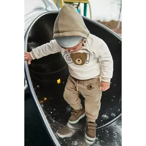 Mayoral pantaloni de trening pentru copii culoarea bej, cu imprimeu, 2504 imagine