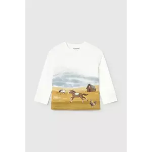 Mayoral longsleeve din bumbac pentru bebeluși culoarea alb, cu imprimeu, 2068 imagine