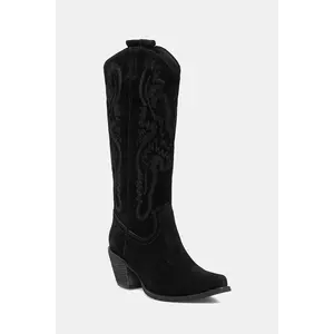 Jeffrey Campbell cizme de cowboy din piele întoarsă RANCHER-K culoarea negru, cu toc drept, 52236-L10 imagine