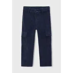 Mayoral pantaloni din catifea pentru copii cargo sztruks culoarea bleumarin, uni, 4564 imagine