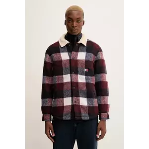 Tommy Jeans geacă cu aspect de cămașă culoarea bleumarin, de tranziție, oversize, DM0DM22010 imagine