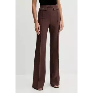Elisabetta Franchi pantaloni culoarea maro, drept, high waist, PA12156E2 imagine