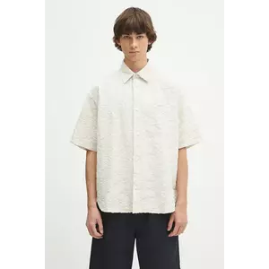 Norse Projects cămașă Mo Oversized Fil Coupe SS Shirt culoarea bej, cu guler clasic, relaxed, N40.0830.0957 imagine