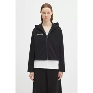Pangaia bluză DNA Double Jersey Zip Up Hoodie culoarea negru, cu glugă, uni, 10002361 imagine