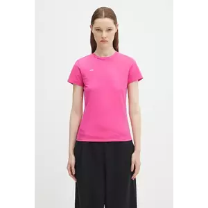 Pangaia tricou Cotton-Stretch T-shirt culoarea roz, 10002430 imagine