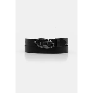 Diesel curea de piele OVAL D LOGO B-1DR 25 culoarea negru, X09716.P1245 imagine
