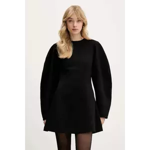 Rotate rochie culoarea negru, mini, evazați, 115194100 imagine