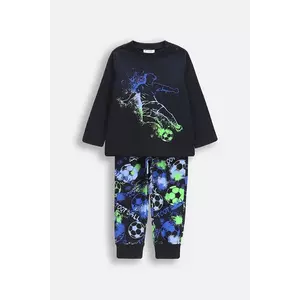 Coccodrillo pijamale de bumbac pentru copii culoarea bleumarin, cu imprimeu, PYJAMAS imagine
