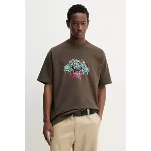 Vans tricou din bumbac culoarea maro, cu imprimeu, VN000PDYEMP1 imagine