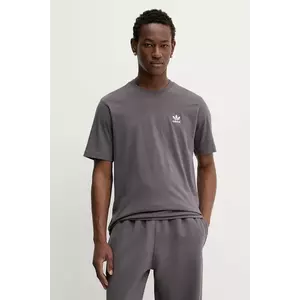 adidas Originals tricou din bumbac Trefoil culoarea maro, cu imprimeu, JV5936 imagine