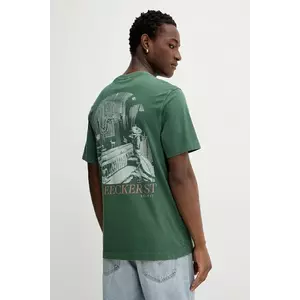 Abercrombie & Fitch tricou din bumbac culoarea verde, cu imprimeu, KI123-5231-303 imagine