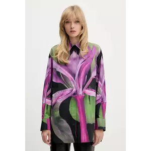 Desigual cămașă ORQUIDEA culoarea verde, cu guler clasic, relaxed, 25WWCW20 imagine