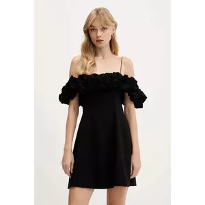 Rotate rochie culoarea negru, mini, evazați, 114670100 imagine