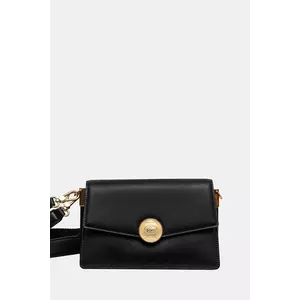 Lacoste poșetă de piele culoarea negru, NF5105IT imagine