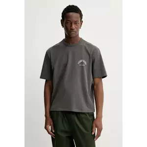 Tommy Jeans tricou din bumbac culoarea gri, cu imprimeu, DM0DM22059 imagine