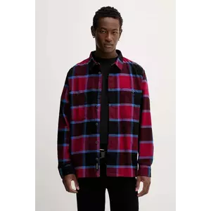 Vans cămașă din bumbac culoarea bordo, cu guler clasic, relaxed, VN000P7ZF0G1 imagine