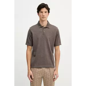 Paul&Shark polo din lână Knitwear culoarea maro, uni, 15311170 imagine