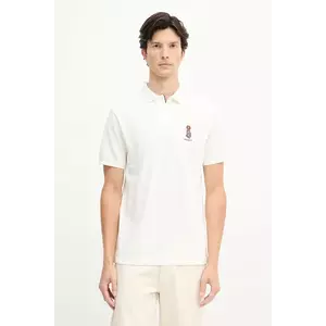 Hackett London polo de bumbac culoarea bej, cu imprimeu, HM5600028 imagine