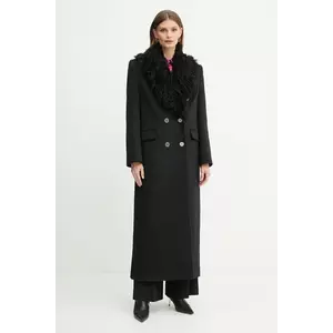 Versace Jeans Couture haină cu lână culoarea negru, 79HAT418 N0342 imagine