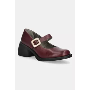 Fly London pantofi de piele HUVI044FLY culoarea bordo, cu toc drept, P145044010 imagine