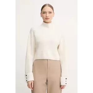 Gaudi pulover culoarea bej, călduros, cu guler, 521BD53033 imagine